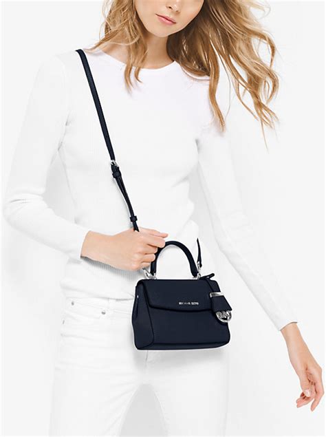 michael michael kors ava extra-small leather crossbody grey|MICHAEL Michael Kors Ava Extra Small Saffiano Leather .